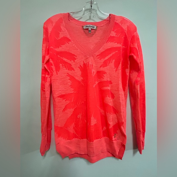 Juicy Couture Palm Leaf Sheer Summer Sweater - Picture 3 of 8